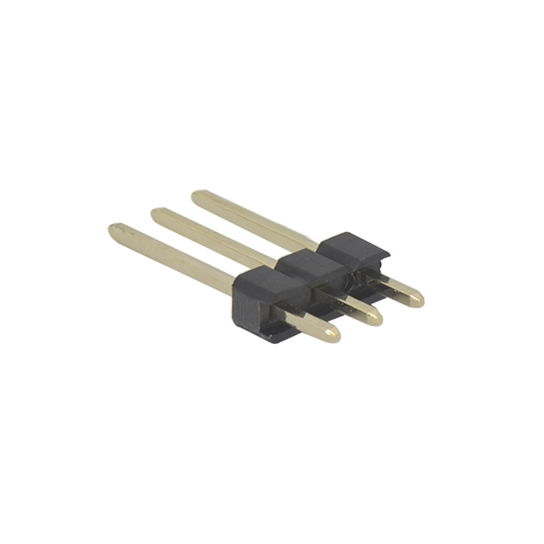 Pitch 2.54mm 180° 单排 DIP 单塑排针 PA:7.5 PC:3.0 L=13.0 03Pin 黑色 PA9T，94V-0 镀全金G/F